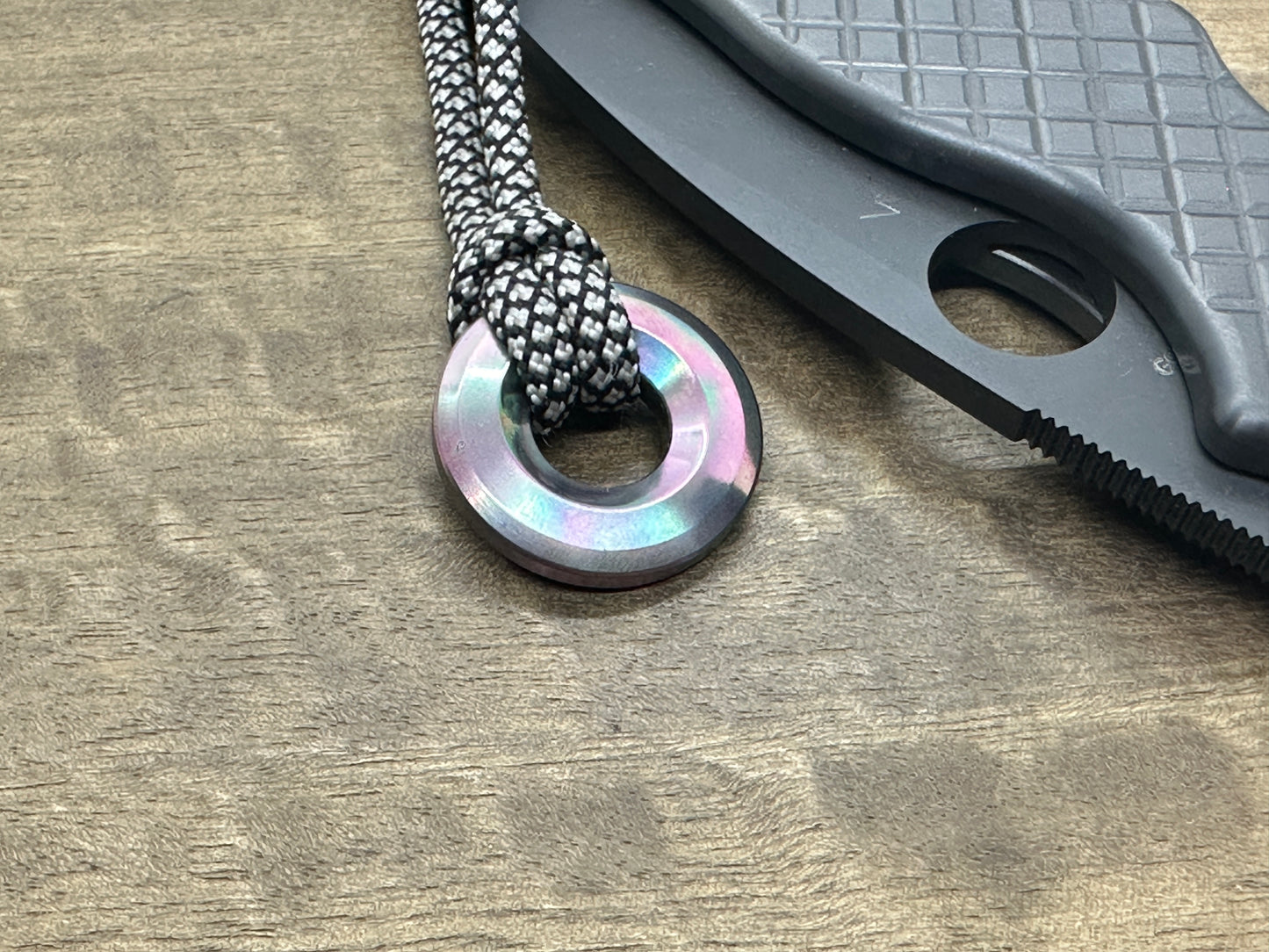 Oil Slick Titanium lanyard bead Paracord bead Beard bead