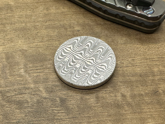 4 sizes RIPPLE engraved Aerospace grade Aluminum Worry Coin