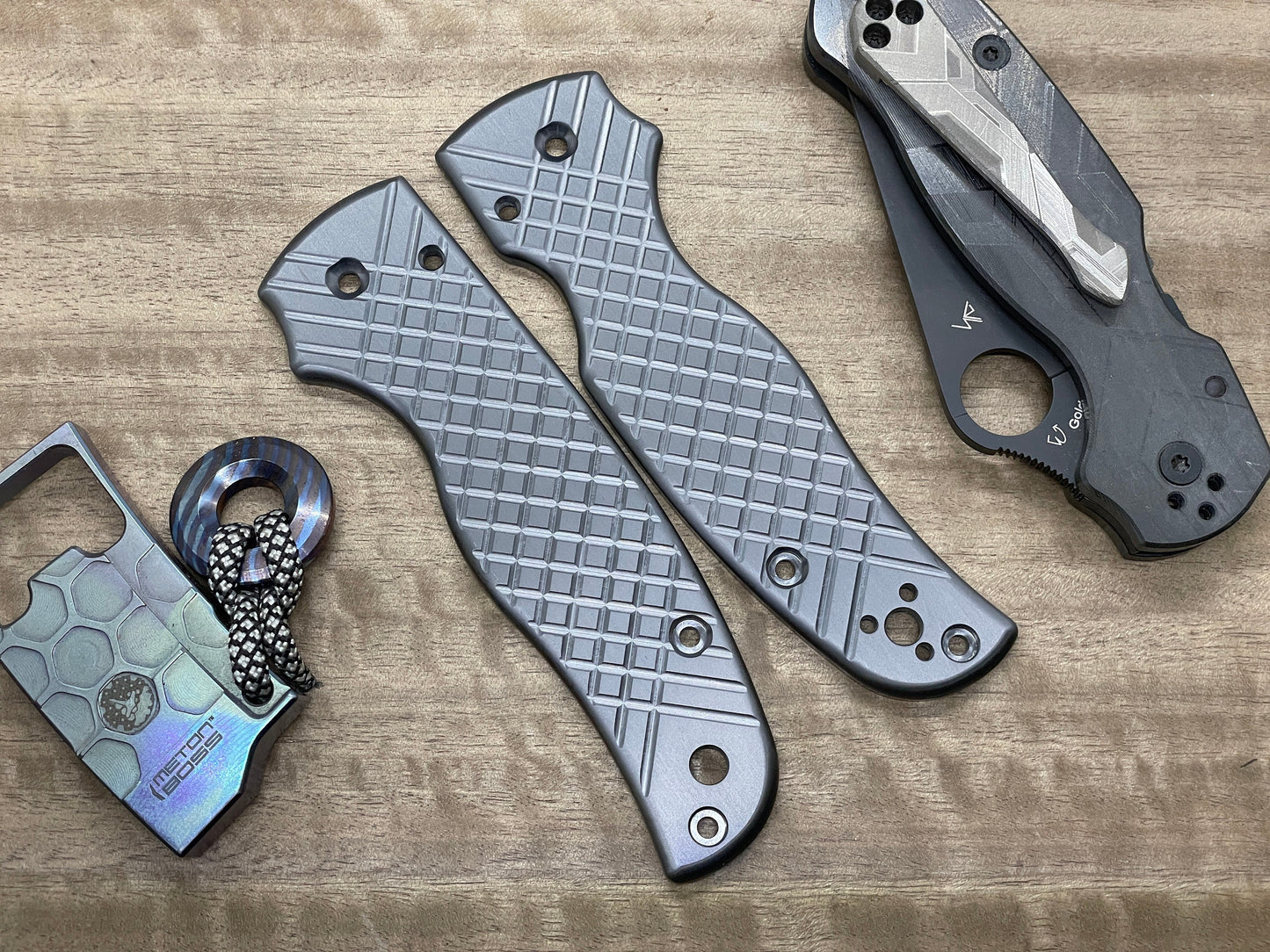 FRAG milled Black Zirconium Scales for SHAMAN Spyderco