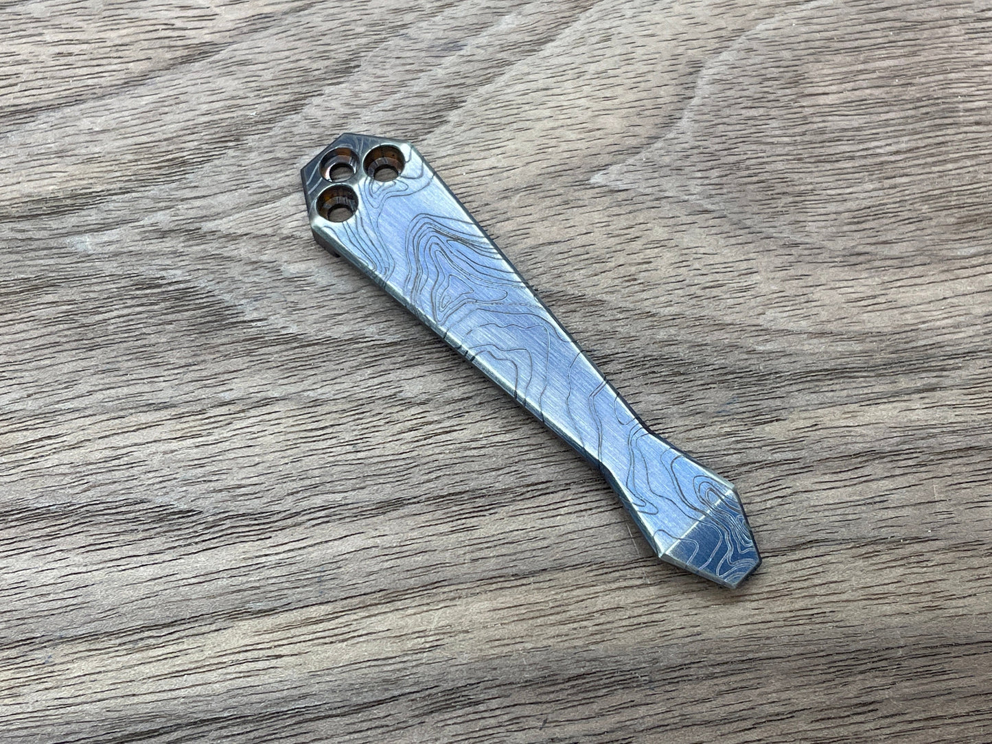 TOPO Blue Ano Brushed Dmd Titanium CLIP for most Spyderco models