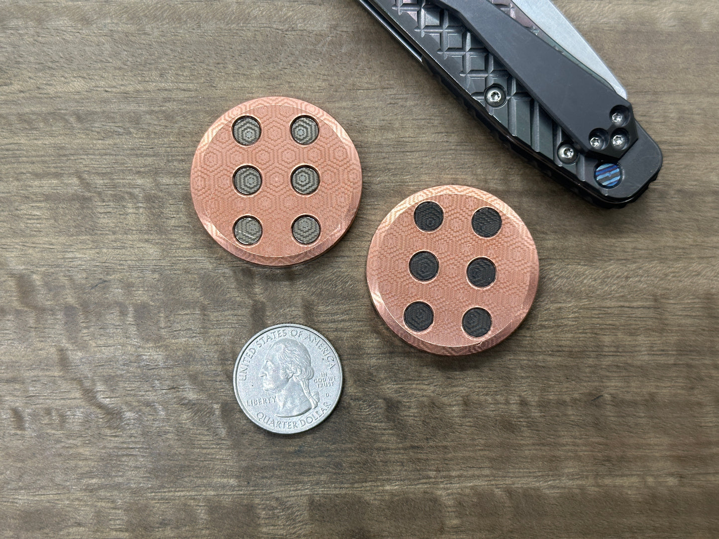 ORBITER Copper Polished Parallel position Magnets Haptic Coins Fidget