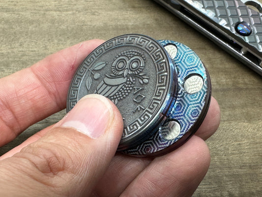 The OWL Deep engraved Flamed HAPTIC Coins CLICKY Greek Ascoloy Haptic Slider