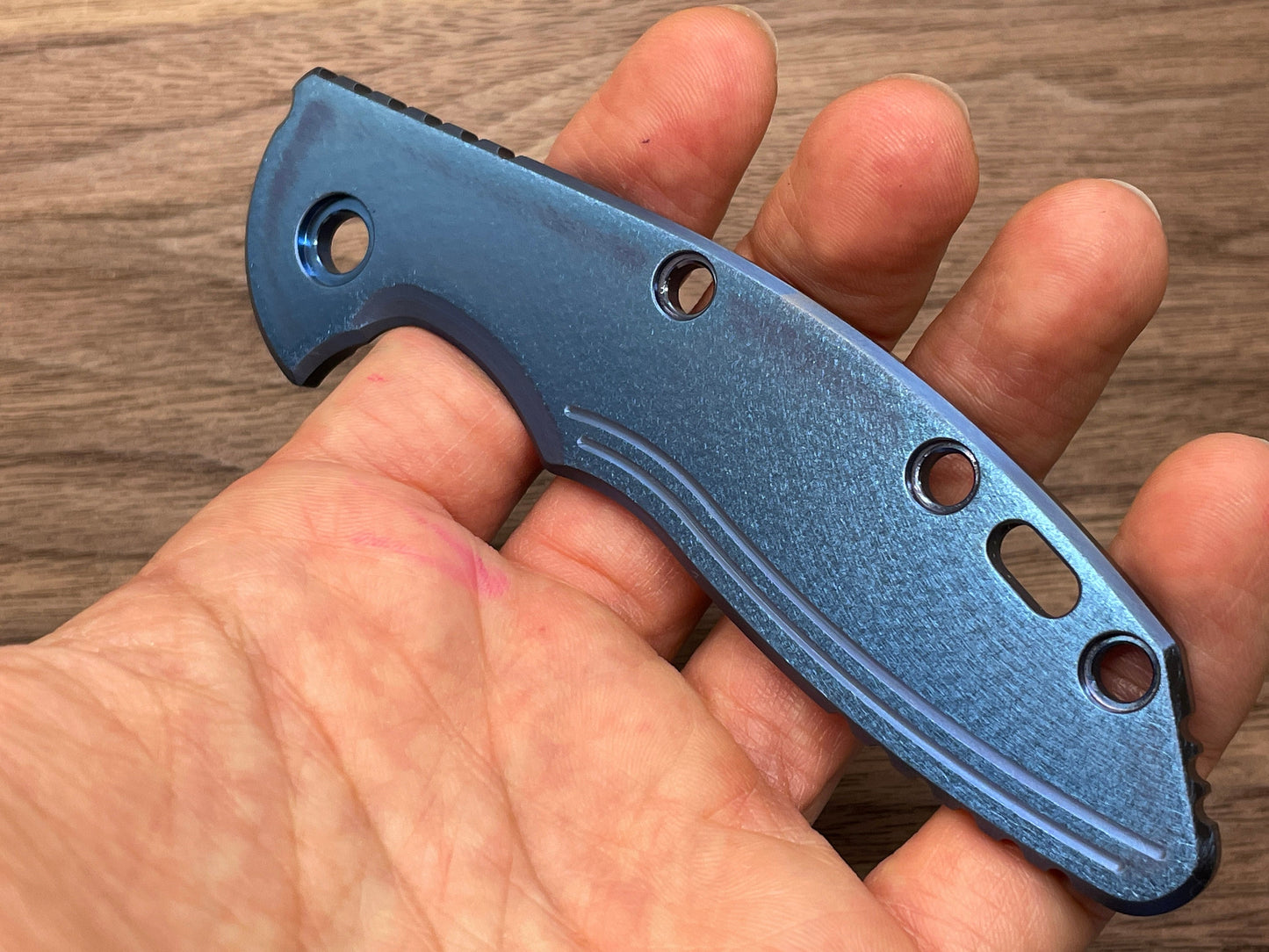 Blue Anodized Deep Brushed Titanium scale for XM-18 3.5 HINDERER