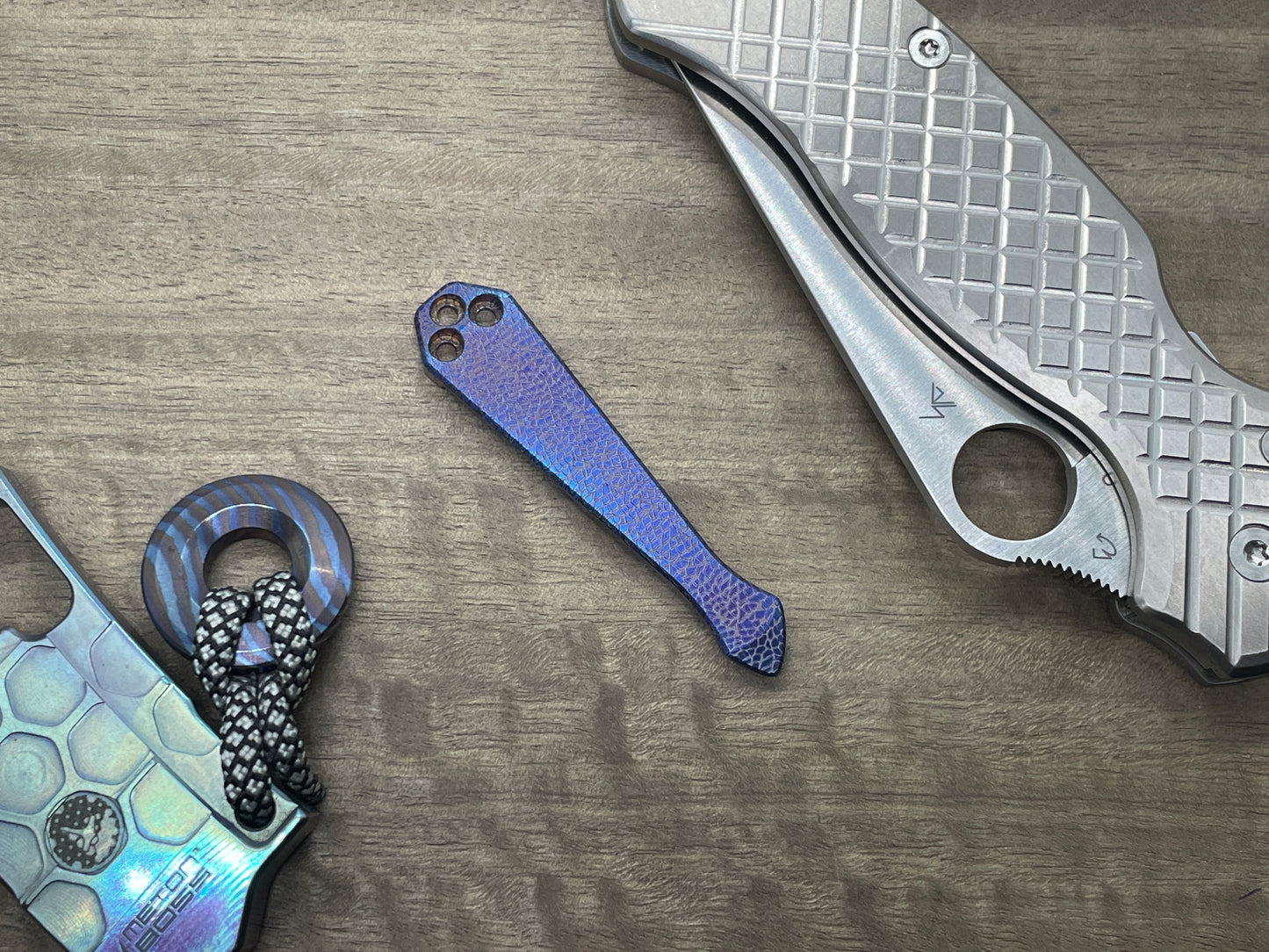 NEBULA Flamed Spidy Titanium CLIP for most Spyderco models