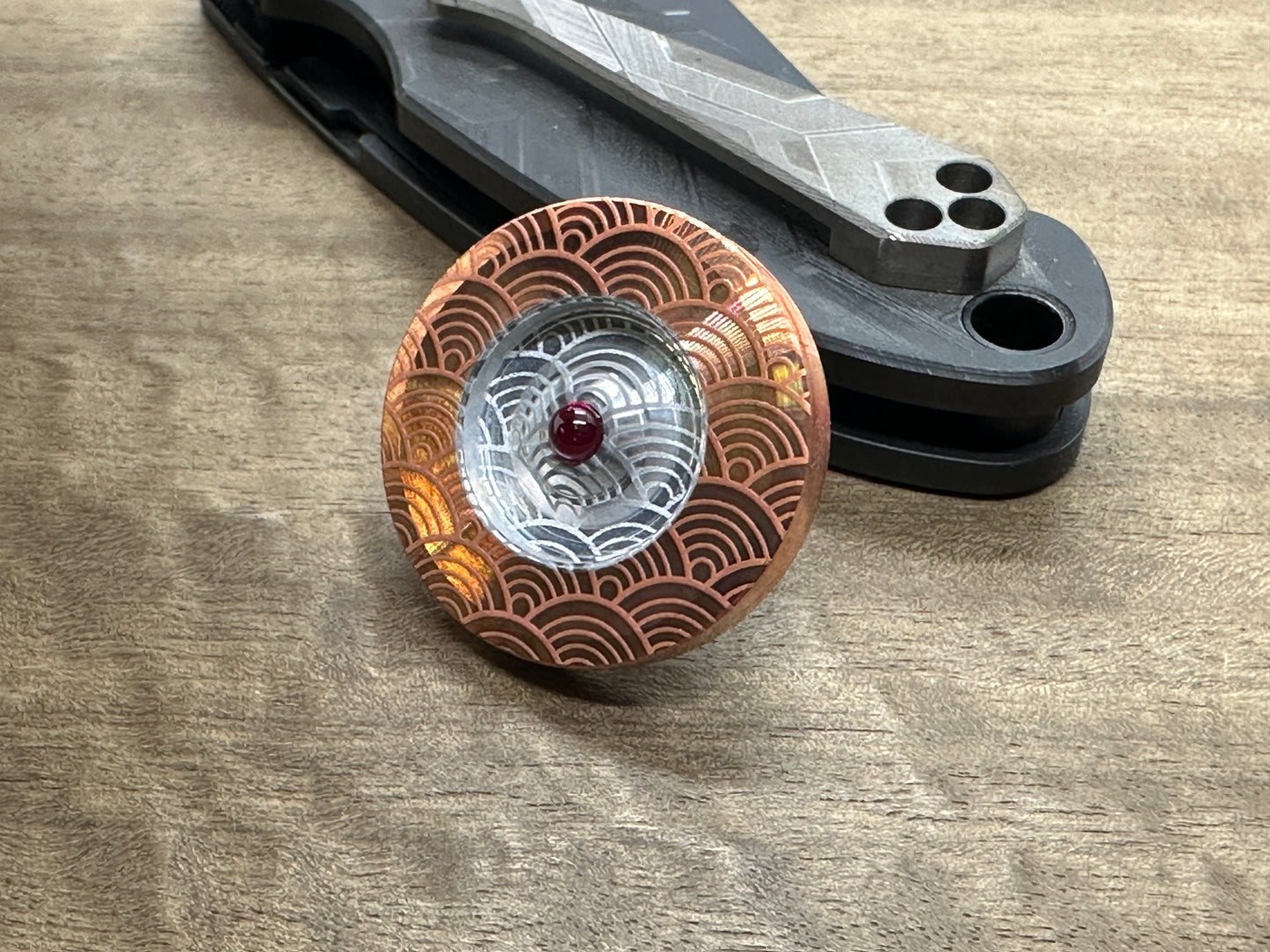 SEIGAIHA Copper Grooved Spinning Top PERFORMER - Alu Aerospace stem