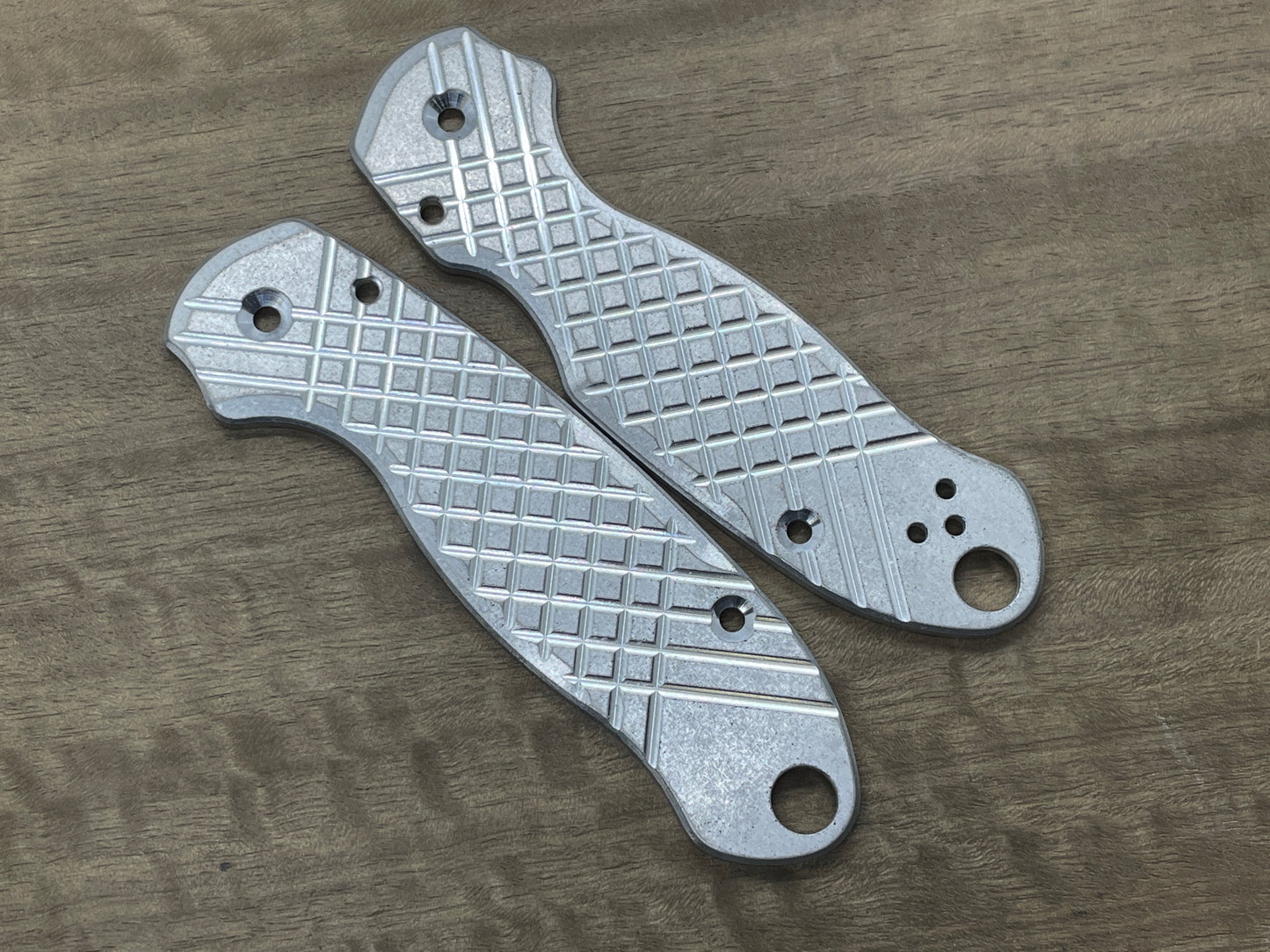 TUMBLED FRAG milled Aerospace Aluminum Scales for Spyderco Para 3
