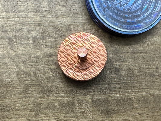 42gr HEAVY 1.23" HONEYCOMB engraved Copper PERFORMER Spinning Top