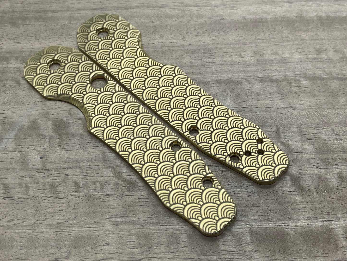 SEIGAIHA Brass Scales for Spyderco SMOCK