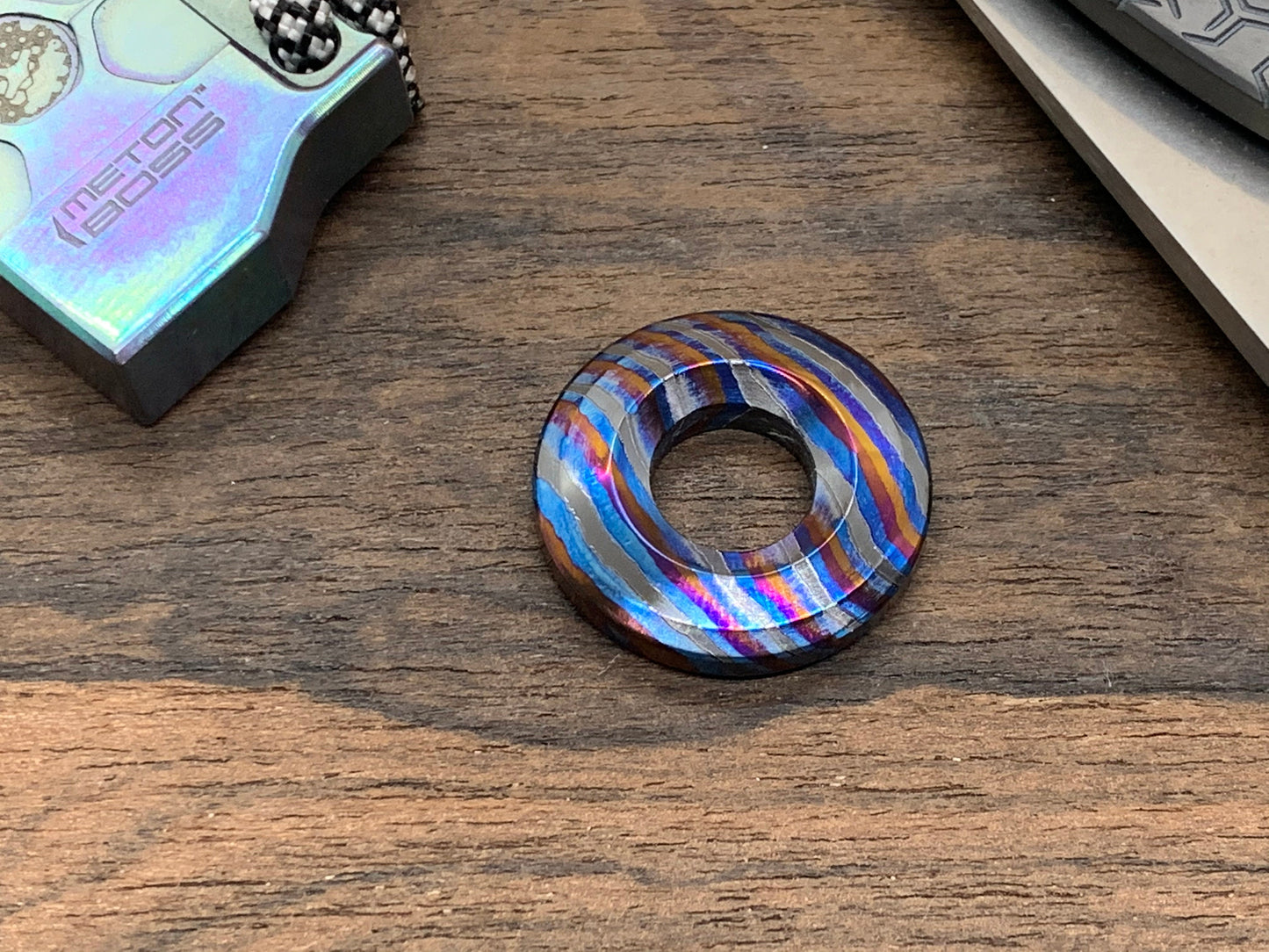 ZircuTi TWIST Black Timascus lanyard bead Paracord bead Dog tag