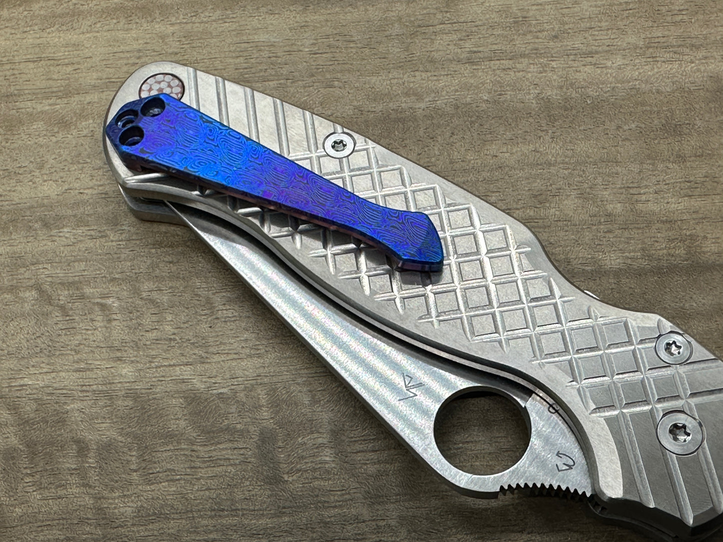 Dama AEGR Flamed Spidy Titanium CLIP for most Spyderco models