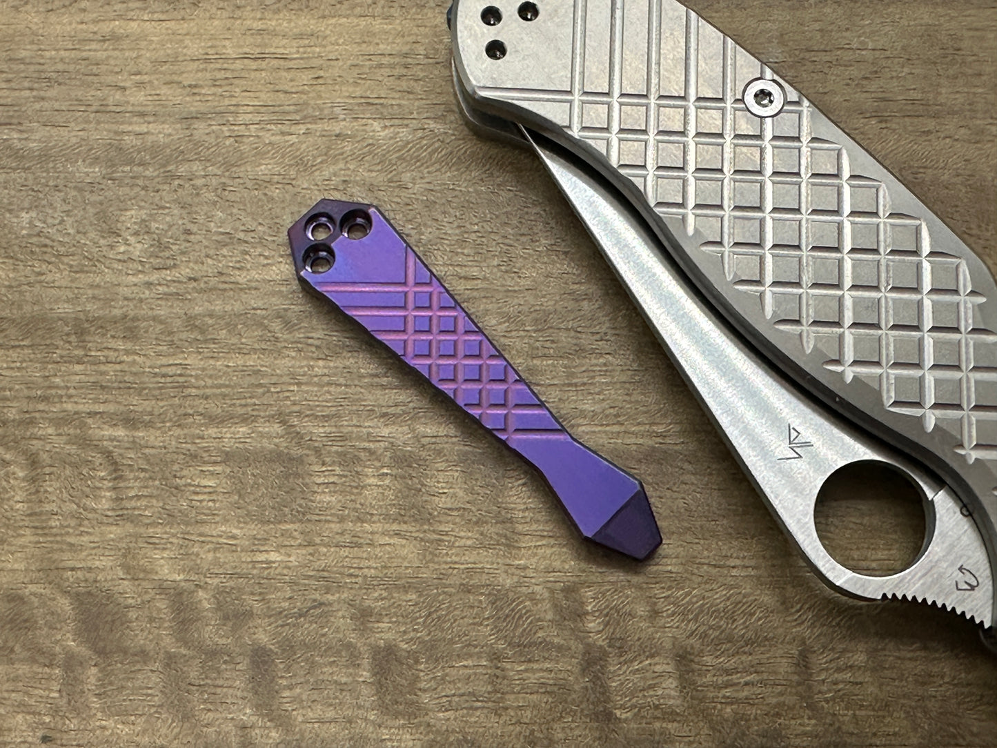 Purple ano FRAG Cnc milled Titanium CLIP for most Spyderco models