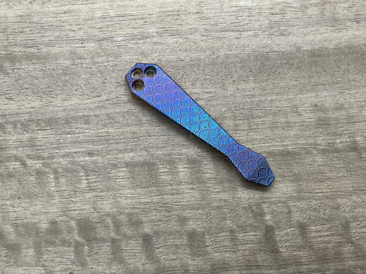 Flamed SEIGAIHA engraved Dmd Titanium CLIP for most Spyderco models