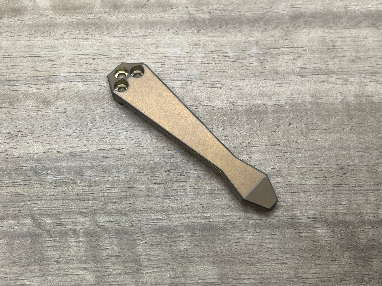 TUMBLED Bronze ano Dmd Titanium CLIP for most Spyderco models