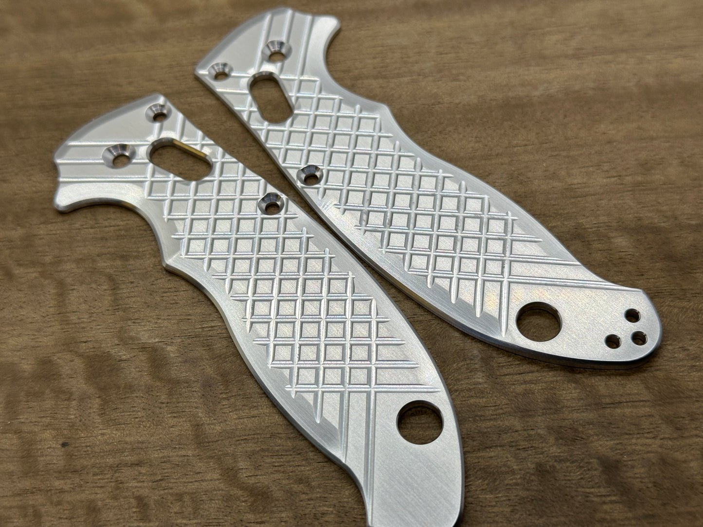 Brushed FRAG milled Titanium Scales for Spyderco MANIX 2