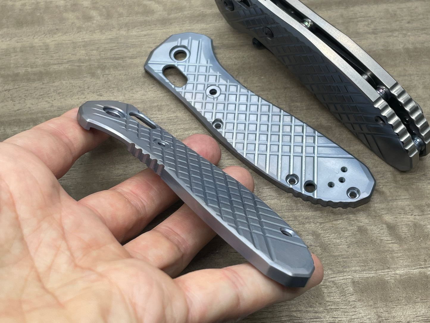 Dark-Ti FRAG milled Titanium Scales for Benchmade GRIPTILIAN 551 & 550