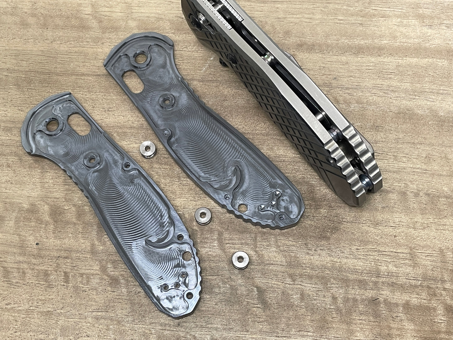 FRAG milled Brushed Zirconium Scales for Benchmade GRIPTILIAN 551 & 550