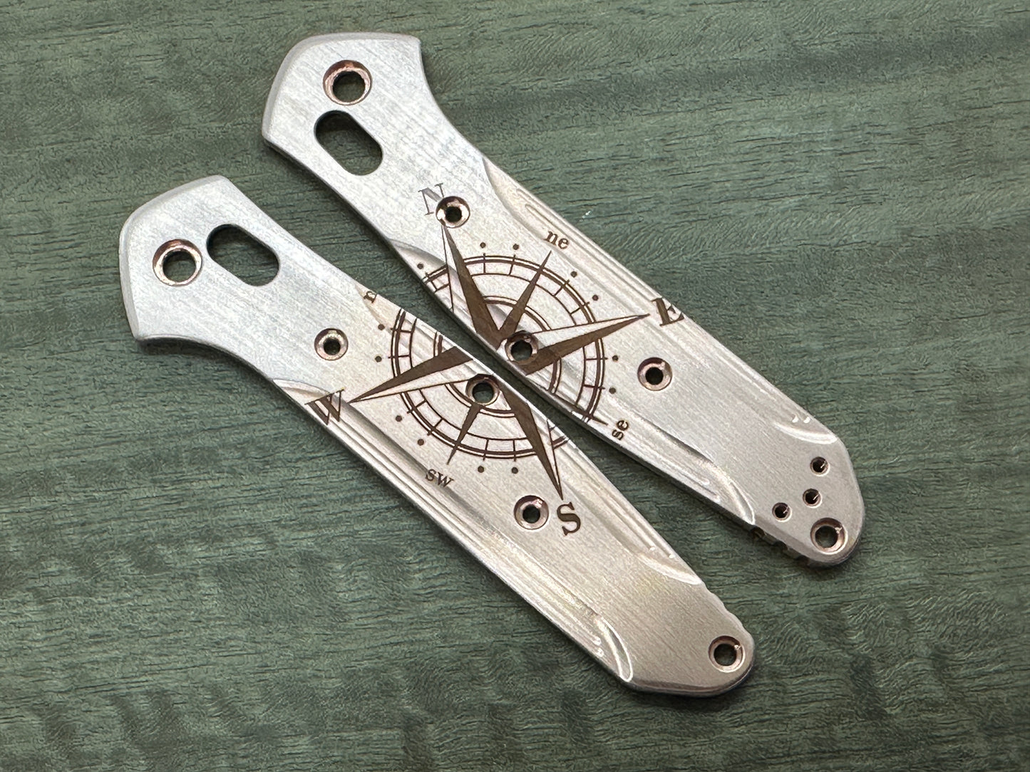 COMPASS engraved Copper Scales for Benchmade 940 Osborne