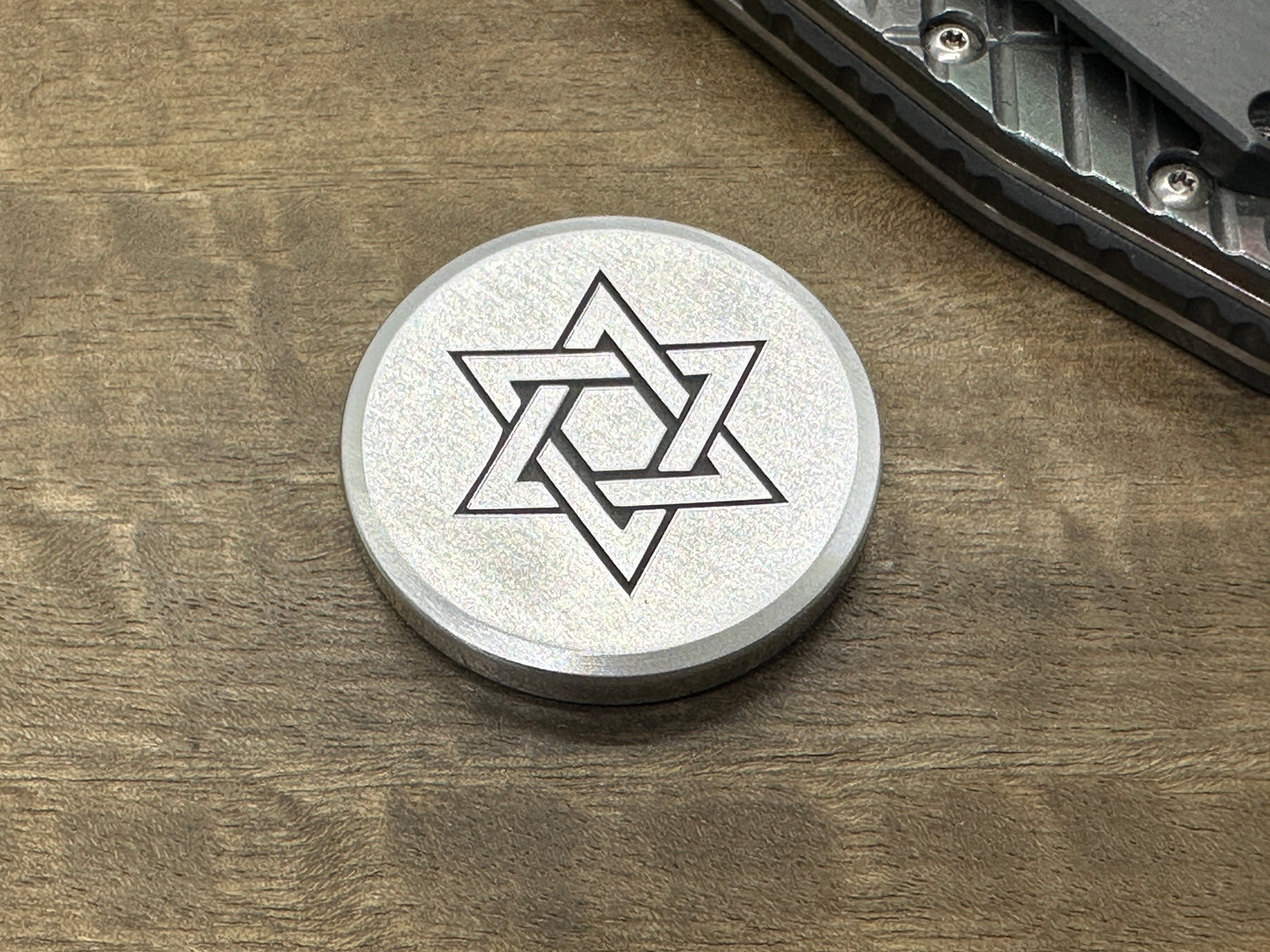 4 sizes Stars of David engraved Aluminum Worry Coin