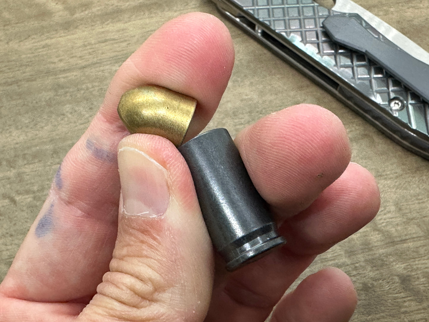 Zirconium - Brass HAPTIC-BULLET Haptic Slider Adhd fidget Fridge magnet