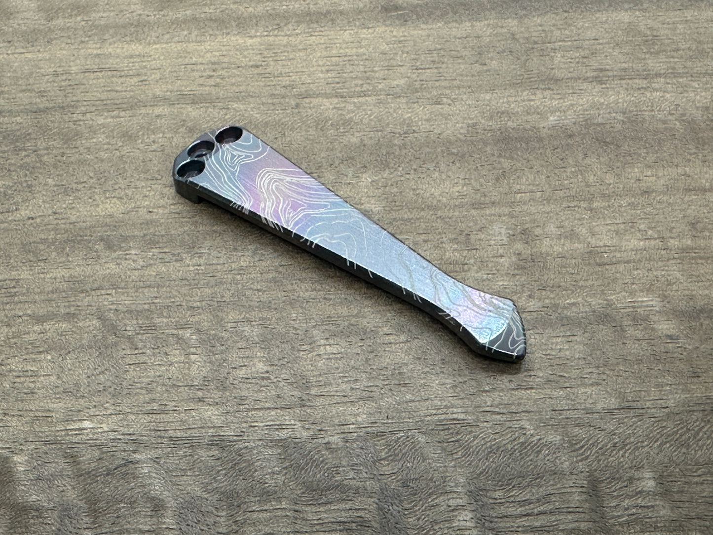 Oil Slick TOPO Zirconium Spidy CLIP for most Benchmade models