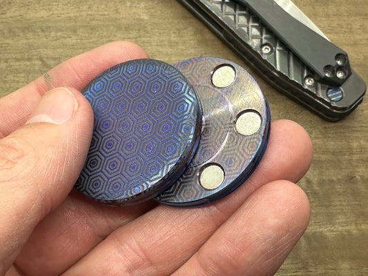 Flamed HONEYCOMB HAPTIC Coins CLICKY Titanium Haptic Slider Fidget