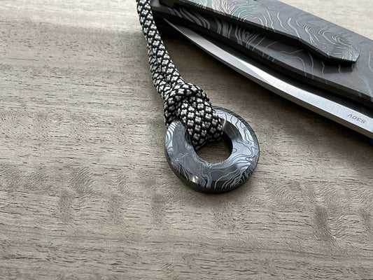 TOPO engraved black Zirconium lanyard bead Paracord bead Dog tag Friend