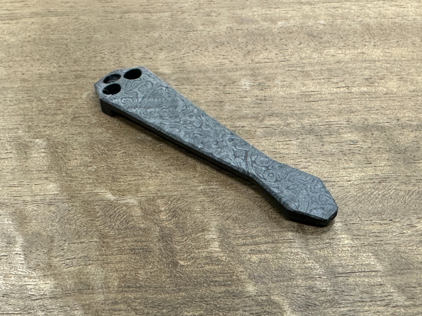 ALIEN engraved Black Zirconium FRAG milled Clip for most Spyderco models