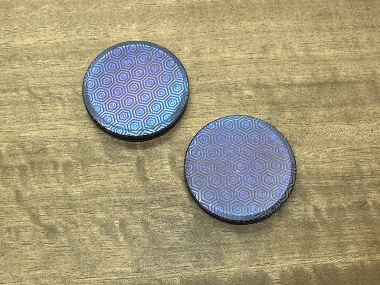 Flamed HONEYCOMB HAPTIC Coins CLICKY Titanium Haptic Slider Fidget