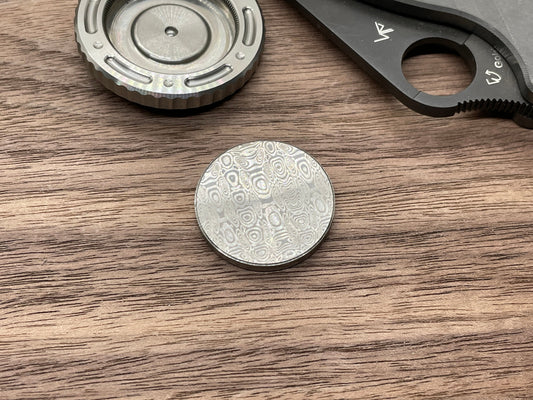 Tungsten Dama-LADDER pattern engraved Coin for Billetspin Gambit