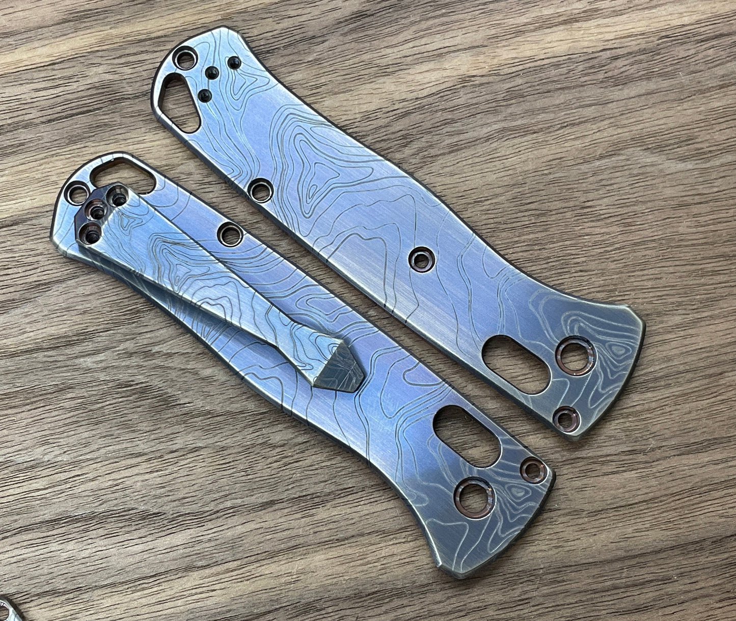 TOPO Blue Ano Brushed Dmd Titanium CLIP for most Benchmade models