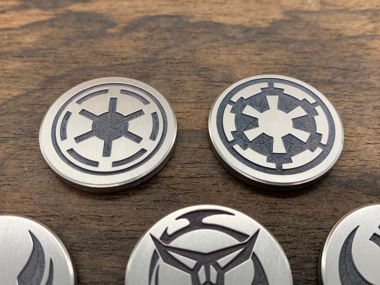 Deep engraved STAR WARS Symbols Titanium Coin for Billetspin Gambit