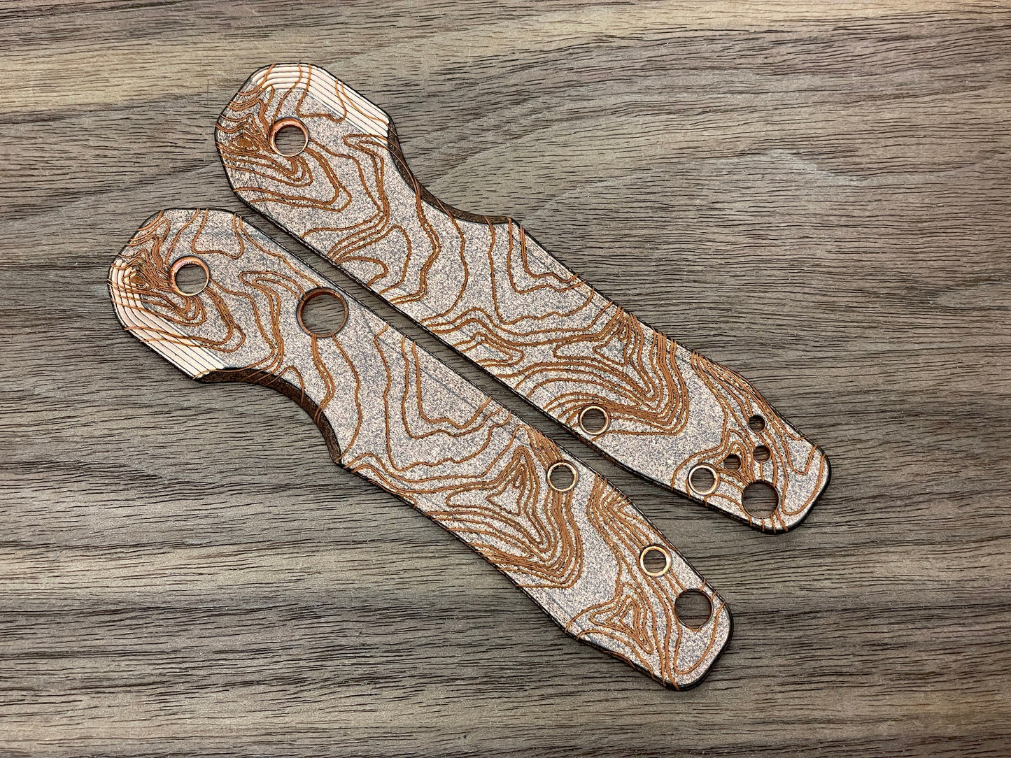 Battleworn TOPO Copper Scales for Spyderco SMOCK