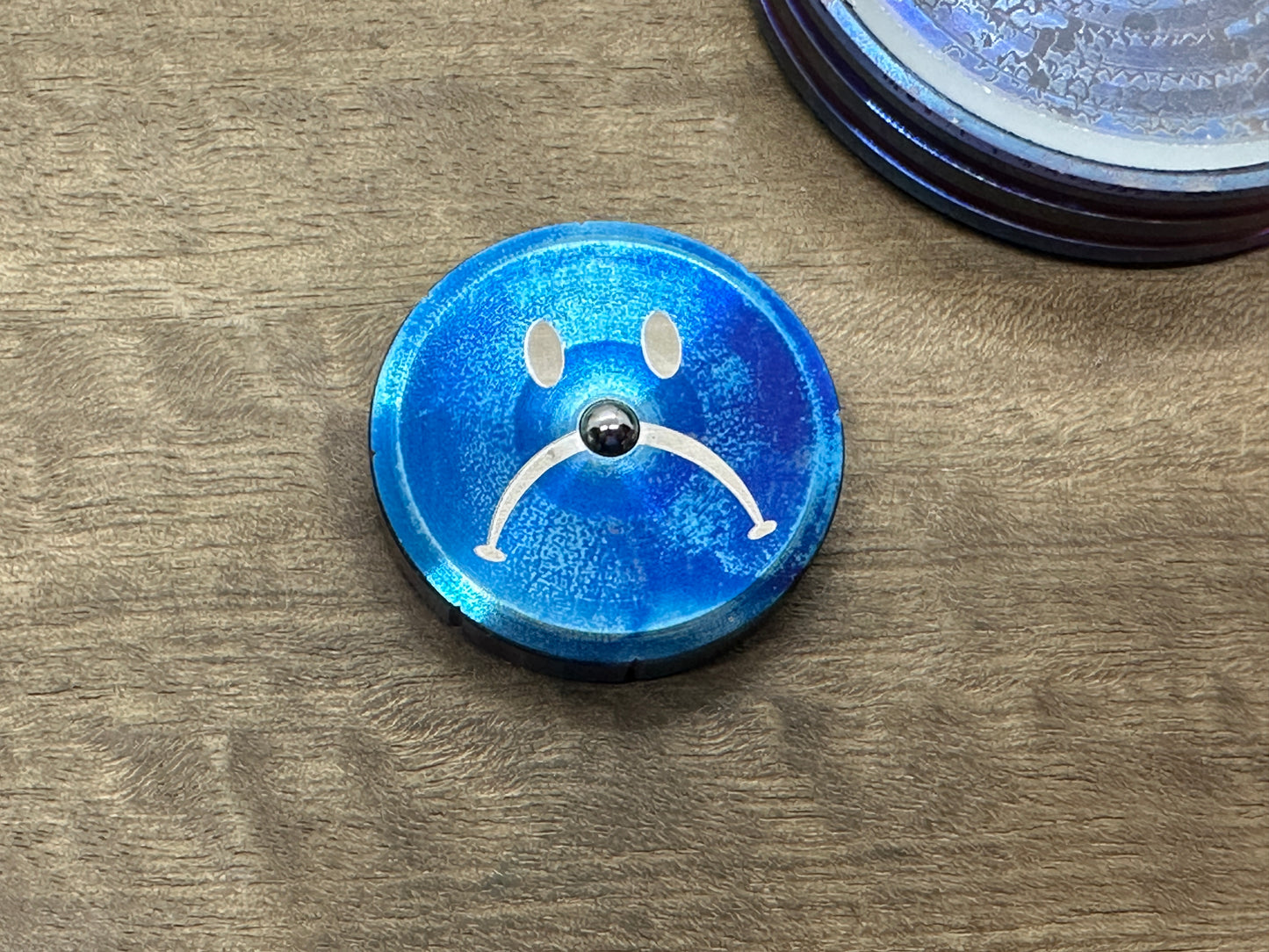 Smiley - Sad (Yes No Decision maker) Flamed Titanium Spinning Worry Coin