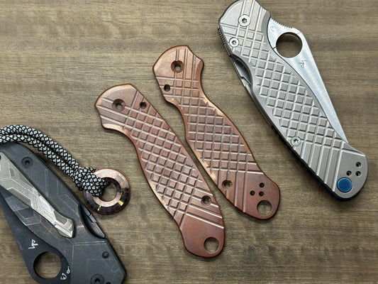 FRAG Cnc milled Dark Copper Scales for Spyderco Para 3
