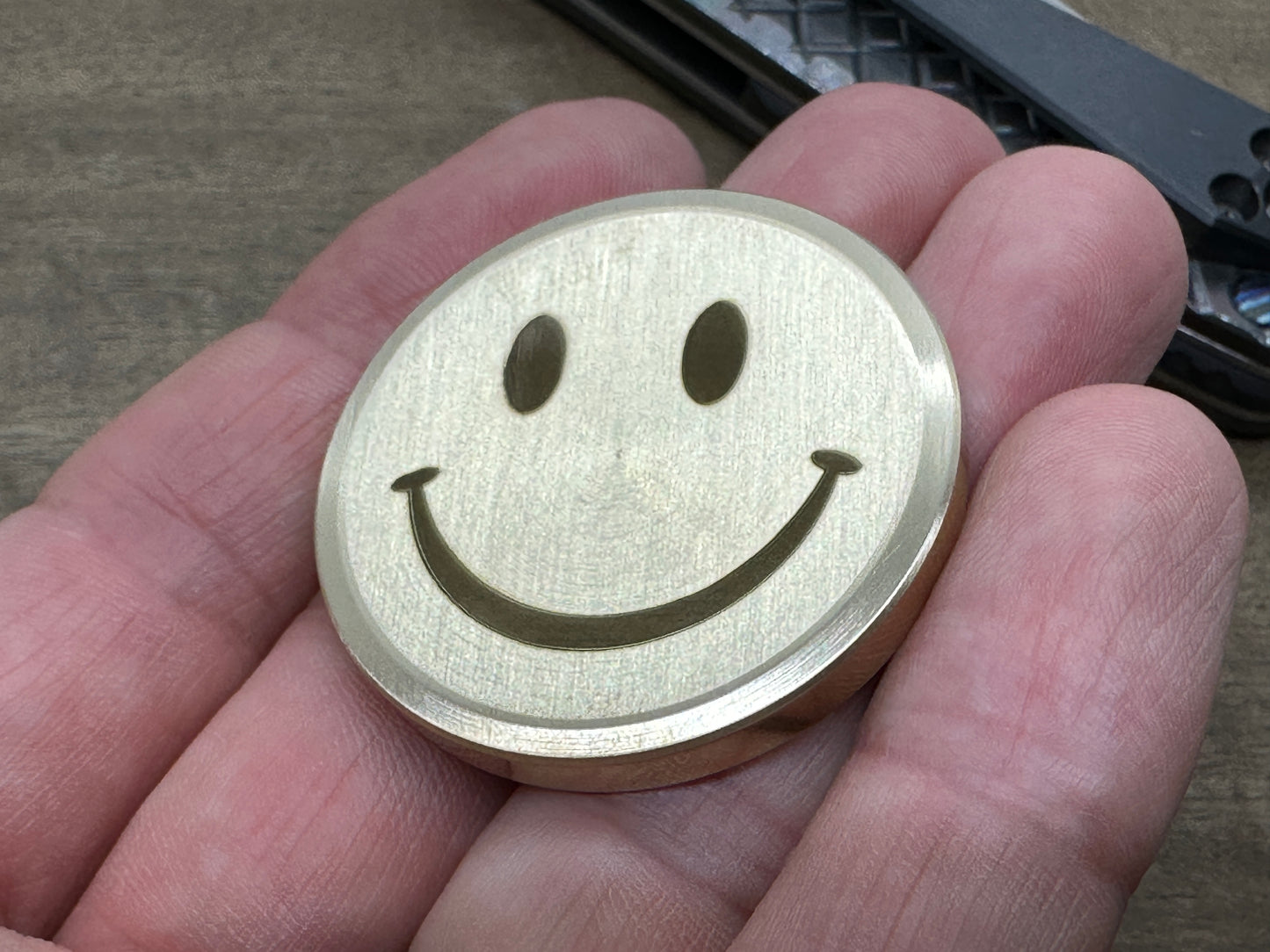 3 sizes Smiley - Sad (Yes-No decision maker) Brass Worry Coin