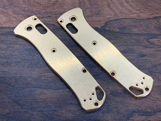 Stone Washed Brass Scales for Benchmade Bugout 535