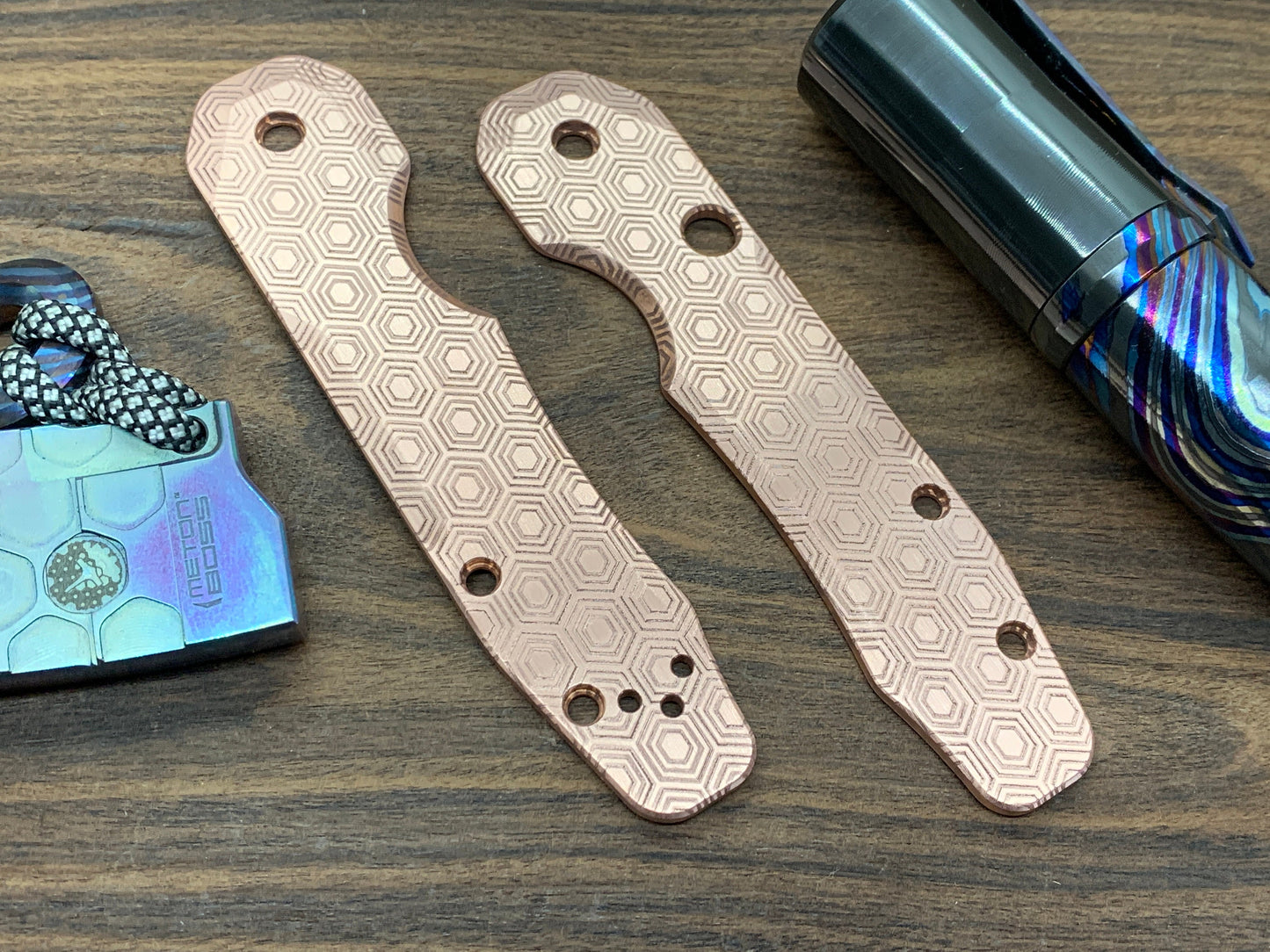 HONEYCOMB Copper Scales for Spyderco SMOCK