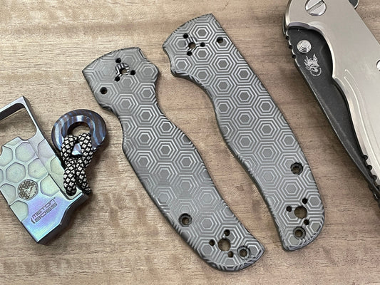 HONEYCOMB engraved Black Zirconium Scales for SHAMAN Spyderco