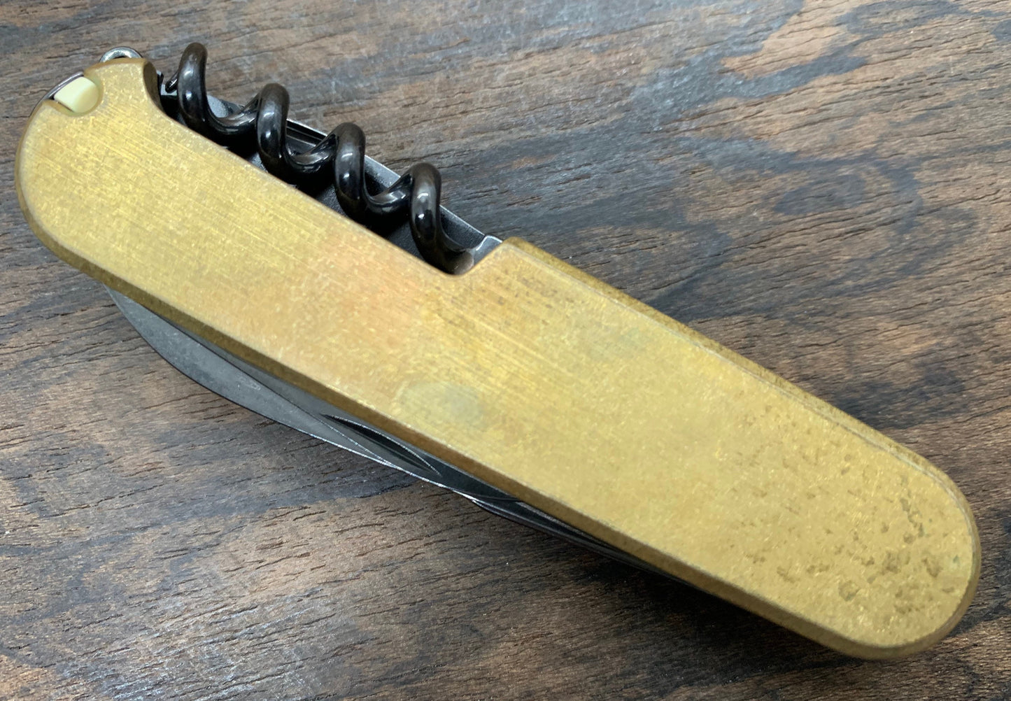 91mm Tumbled Brass Scales for Swiss Army SAK