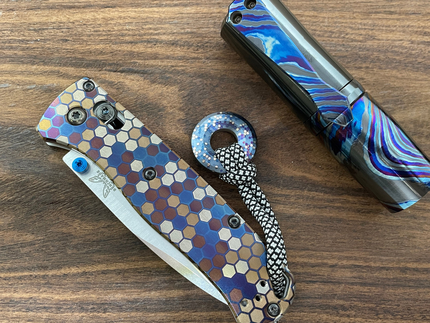 HONEYCOMB anodized Titanium Scales for Benchmade Bugout 535
