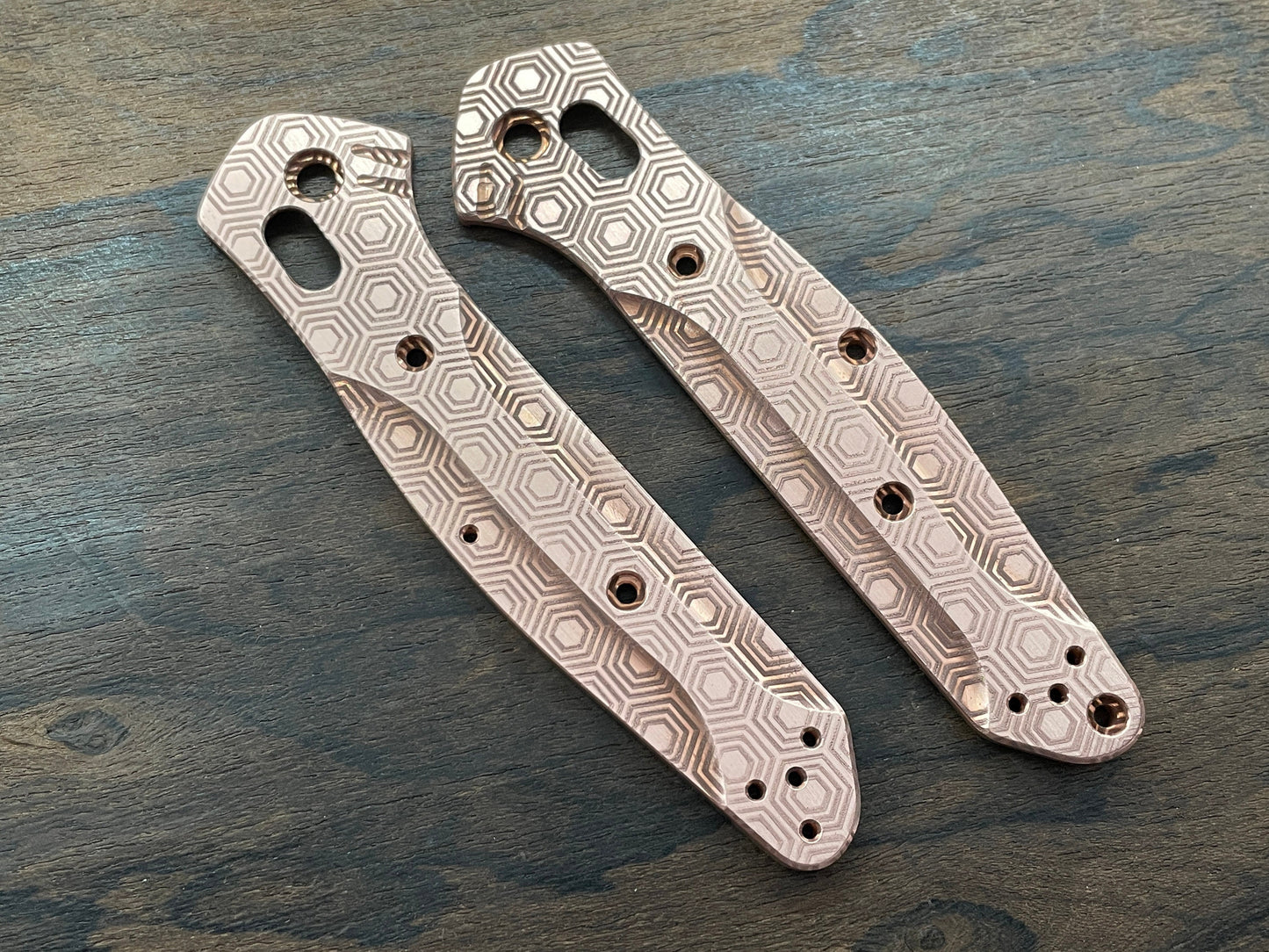 HONEYCOMB engraved Copper Scales for Benchmade 940 Osborne