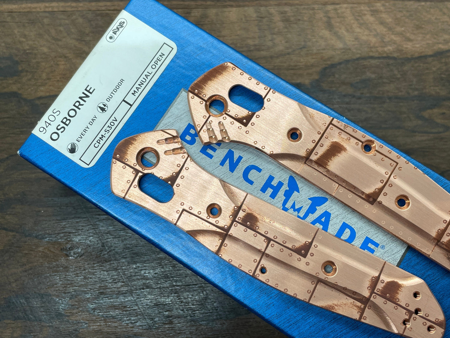 RIVETED AIRPLANE Copper Scales for Benchmade 940 Osborne