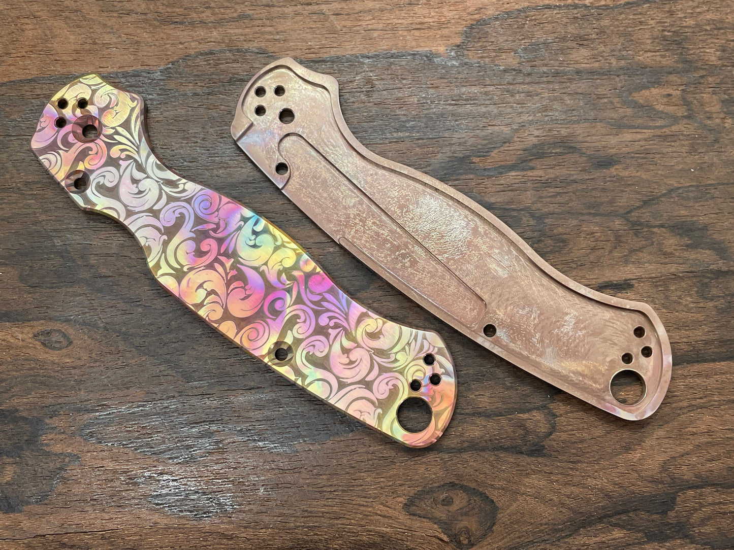 Flamed VICTORIA Copper scales for Spyderco Paramilitary 2 PM2