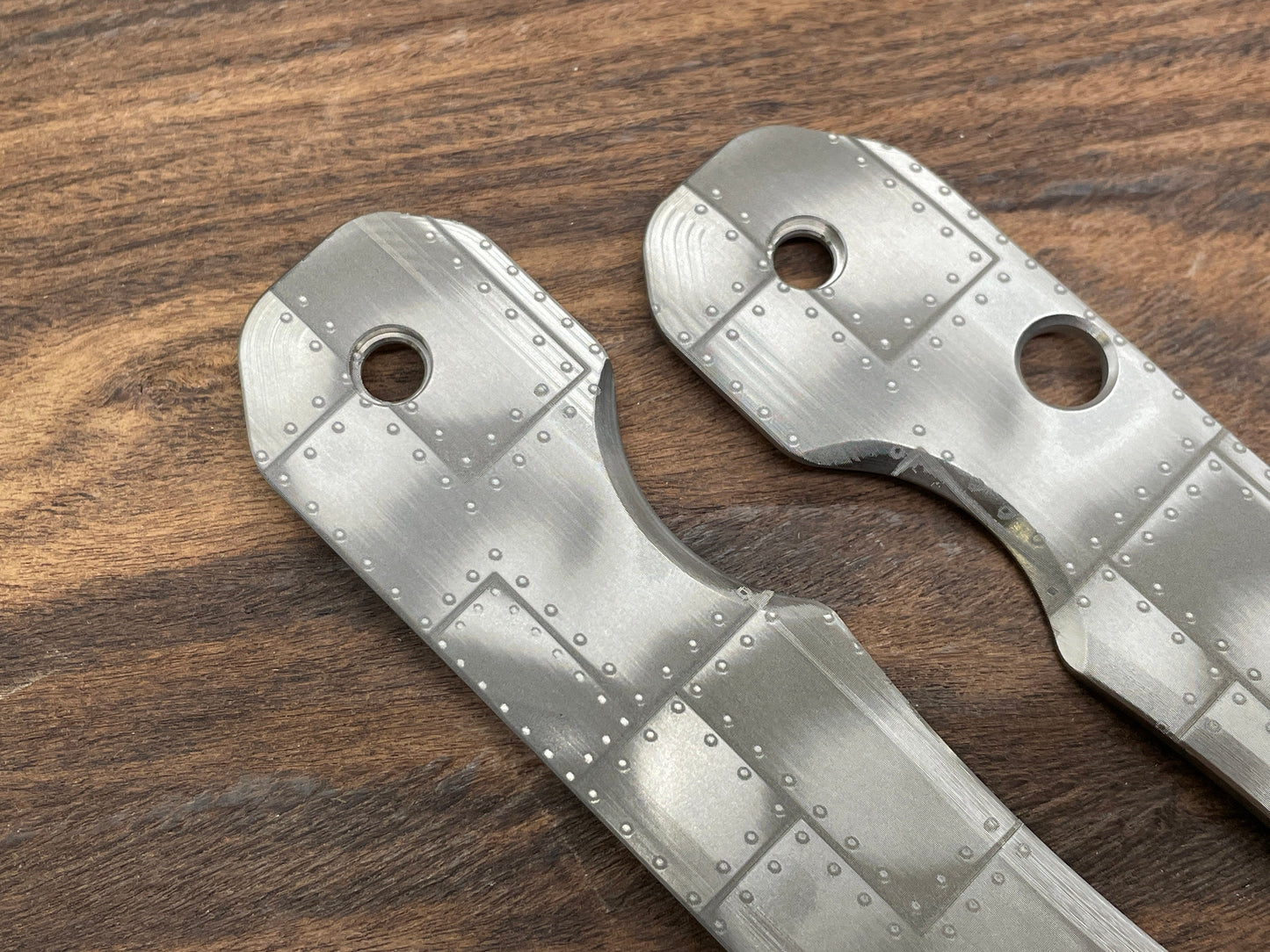 RIVETED AIRPLANE Titanium Scales for Spyderco SMOCK