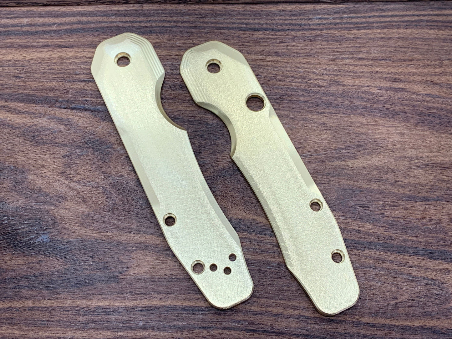 Deep BRUSHED Brass Scales for Spyderco SMOCK
