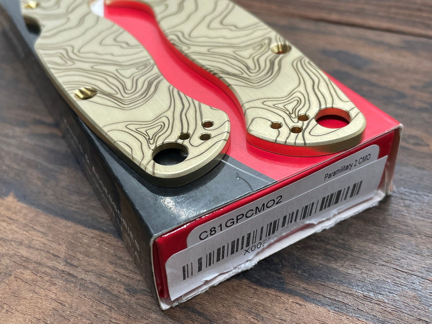 TOPO engraved Brass Scales for Spyderco Paramilitary 2 PM2