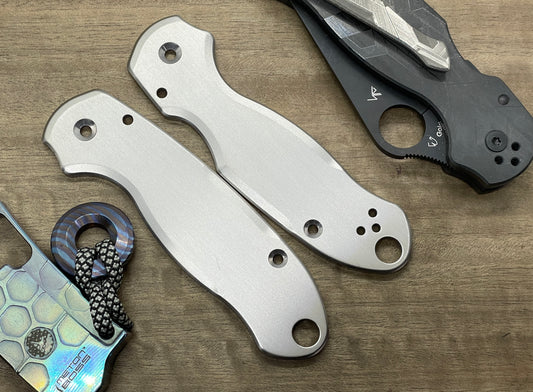 Brushed Titanium Scales for Spyderco Para 3