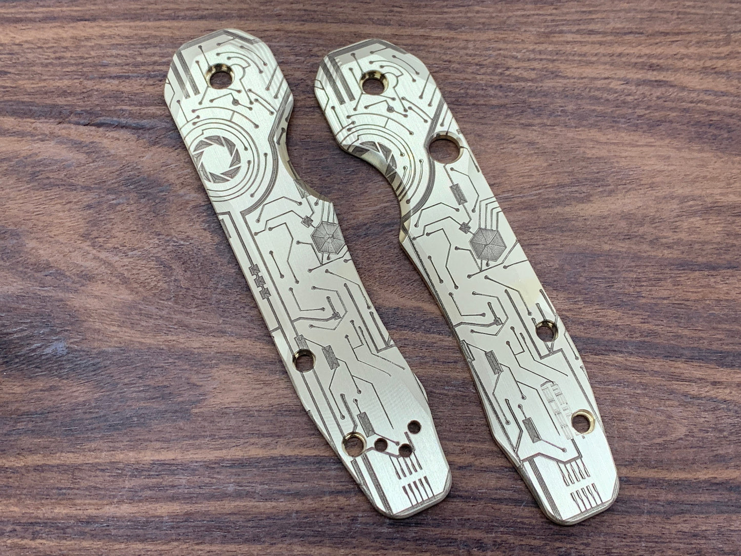 CIRCUIT BOARD Brass Scales for Spyderco SMOCK
