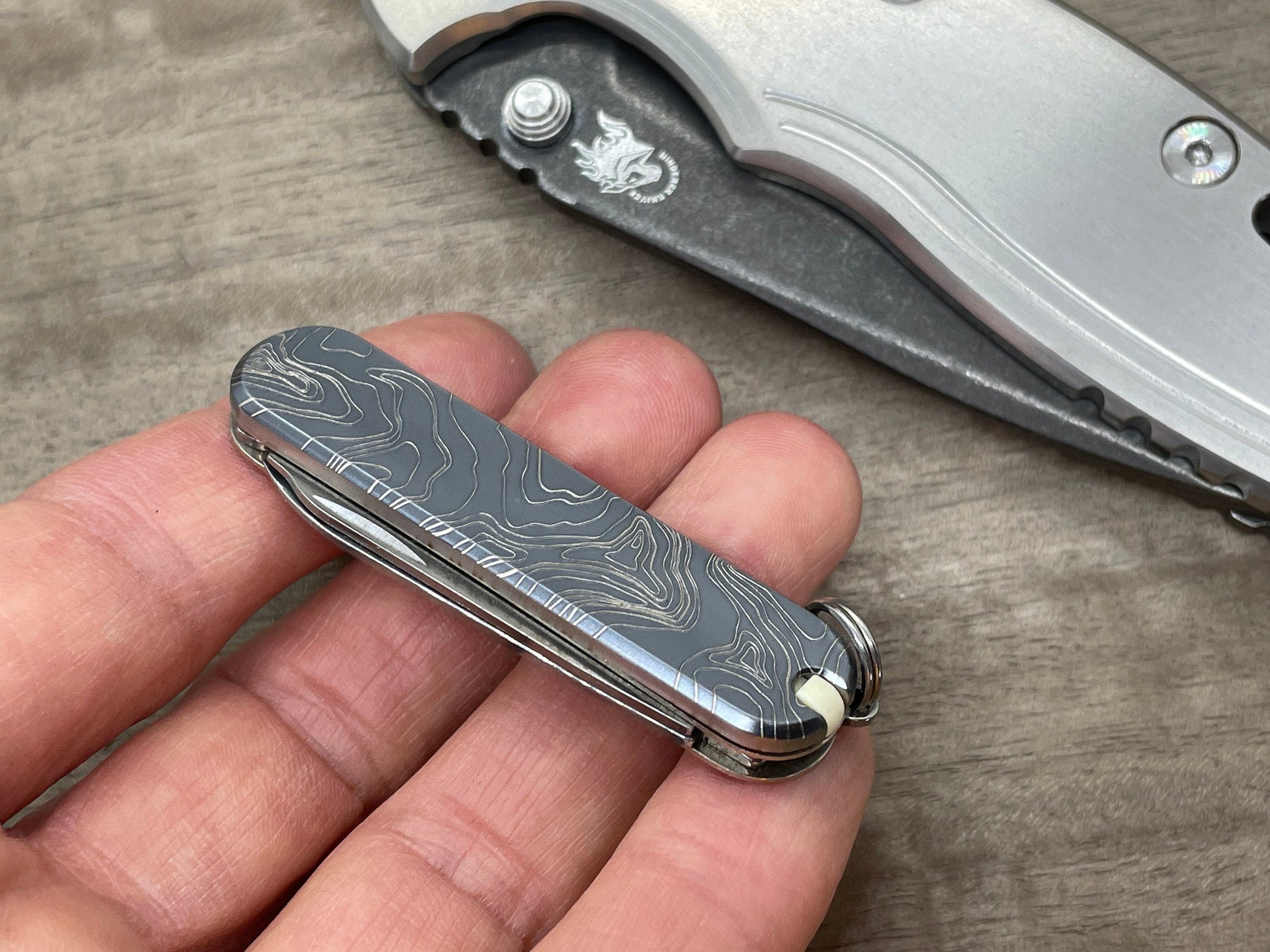 MetonBoss 58mm Titanium Swiss Army Knife Scales, Black Heat