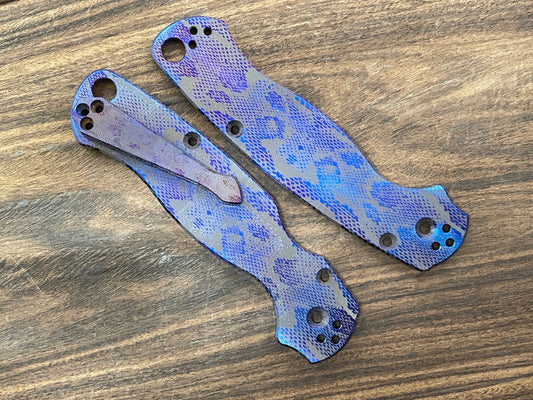 Flamed REPTILIAN v2 Engraved Titanium Scales for Spyderco Paramilitary 2 PM2